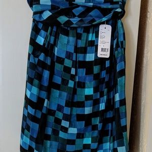Nwt Akris skirt s 6 with great watercolor print